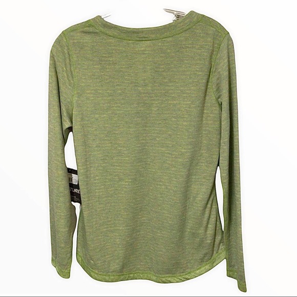 Eddie Bauer | Neon Green Gray Reversible FreeDry Striped Space Dye Shirt M - Picture 3 of 10